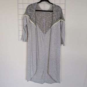 Lime & Chili Grey Knit Open Front Cardigan
